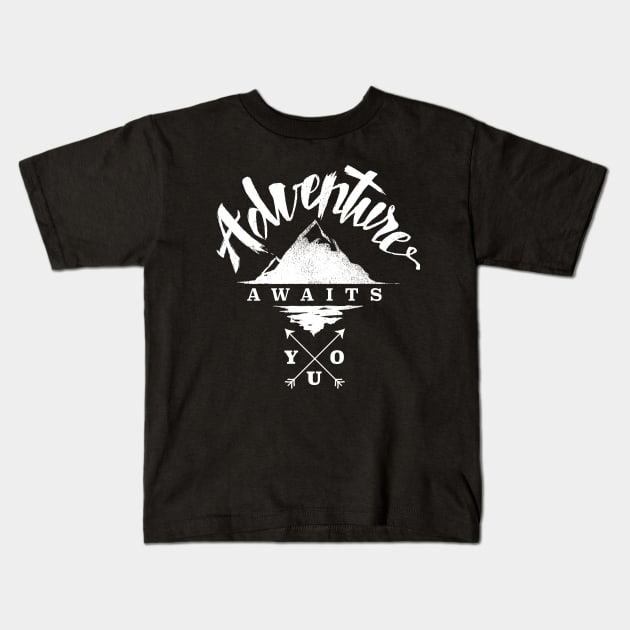 Adventure Awaits You Kids T-Shirt by sebstadraws